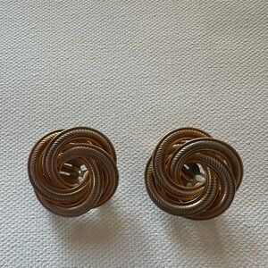 Vintage Givenchy Gold-Tone Interwoven Knot Clip-On Earrings